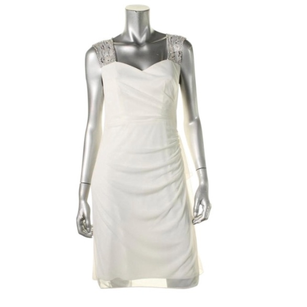 Patra Ivory Embellished Cascade Ruffle Party
